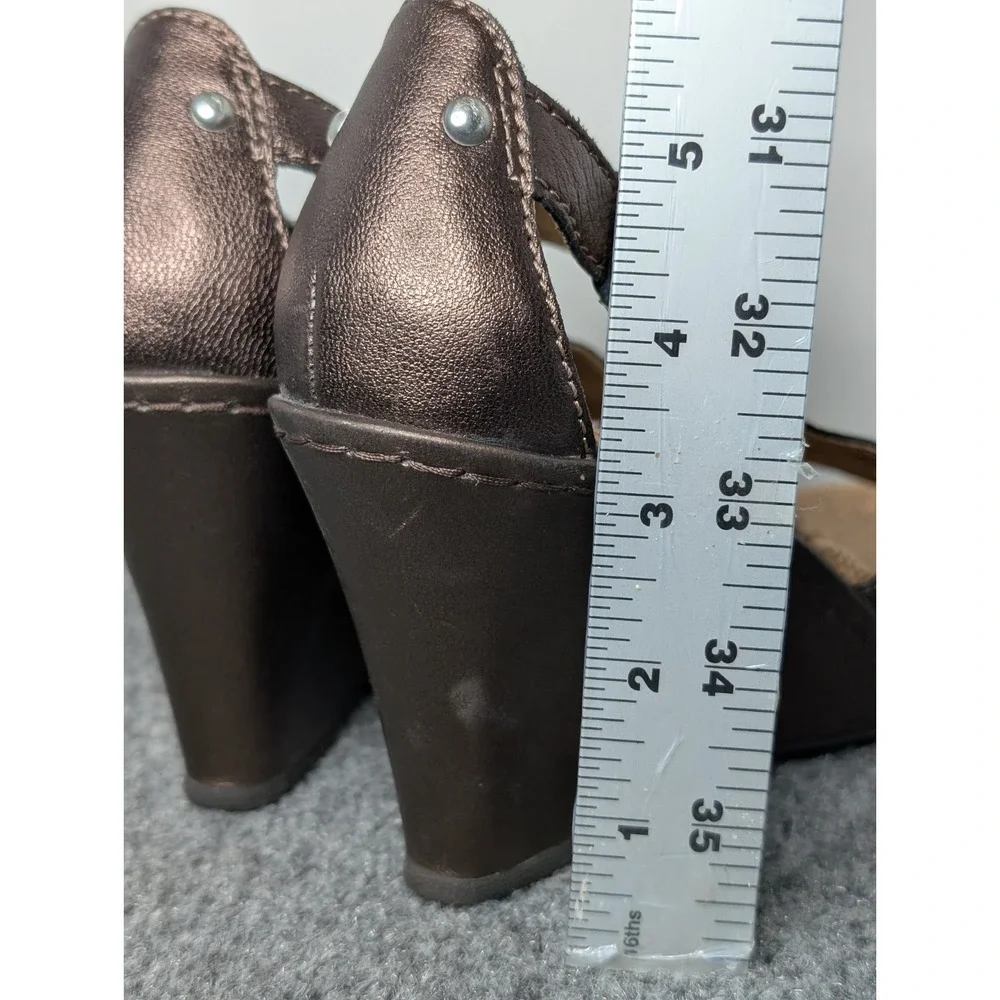 BOC Born‎ Concept Women's Metallic Brown Wedge Sandals Size 7 Studded
